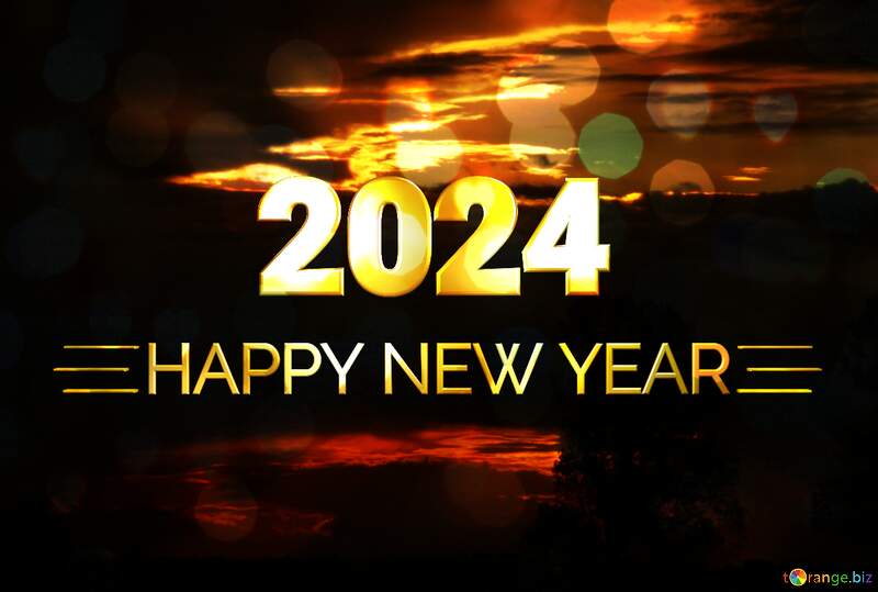 Sunset Shiny happy new year 2024 background №2789