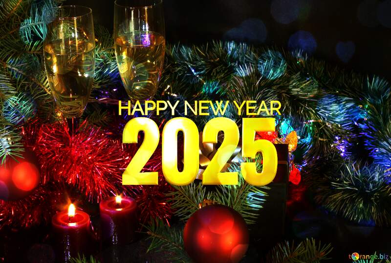 Shiny happy new year 2025 background cheerful holiday №2746