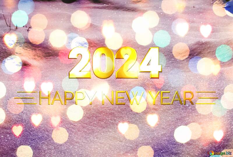 Snow drifts bright lights blue Shiny happy new year 2024 background №833