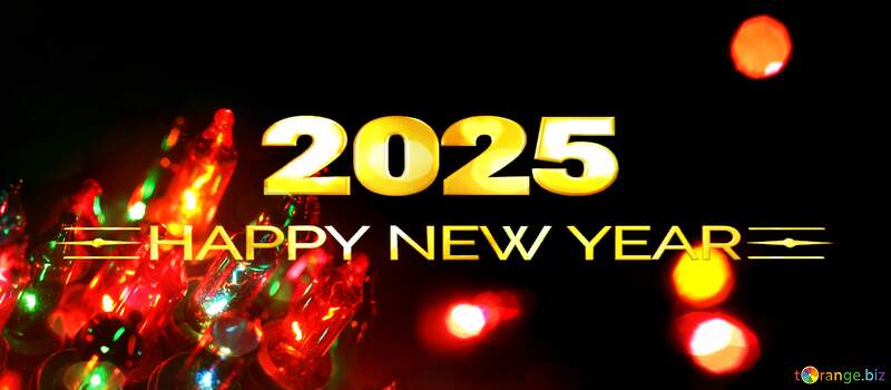 Beautiful Christmas garland lights background Shiny happy new year 2025 №41283