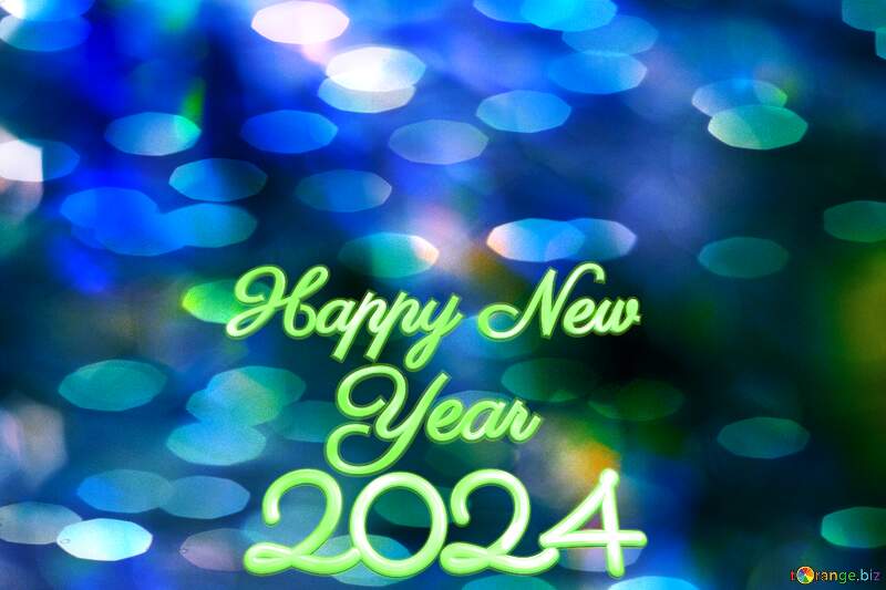 Bright  color  background. happy new year 2024 blue  color №6676