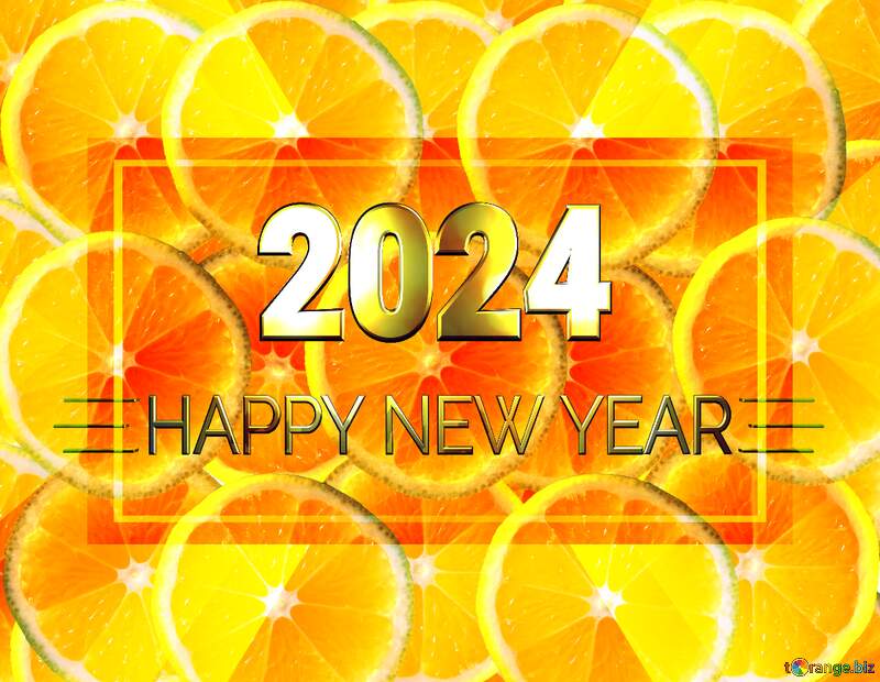 Background Shiny happy new year 2024 lemon citrus banner layout №40848