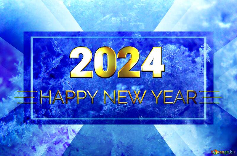Macro snow Happy New Year 2024 Design Layout Template №47968