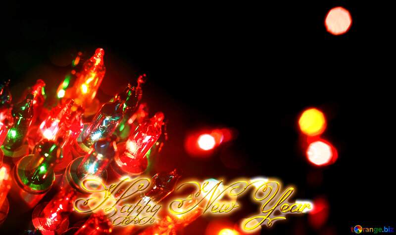 Christmas garland lights Happy New Year №41283