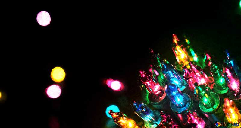 colorful Christmas garland lights №41283