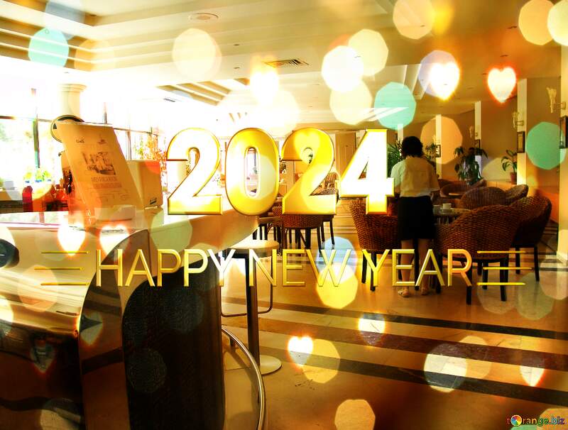 Bar Hall hotel Background Brilliant Bright Happy New Year 2024 №6993