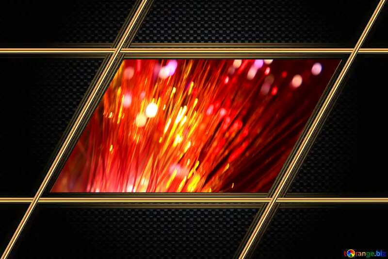 Optical fiber network  Carbon gold frame lines №505