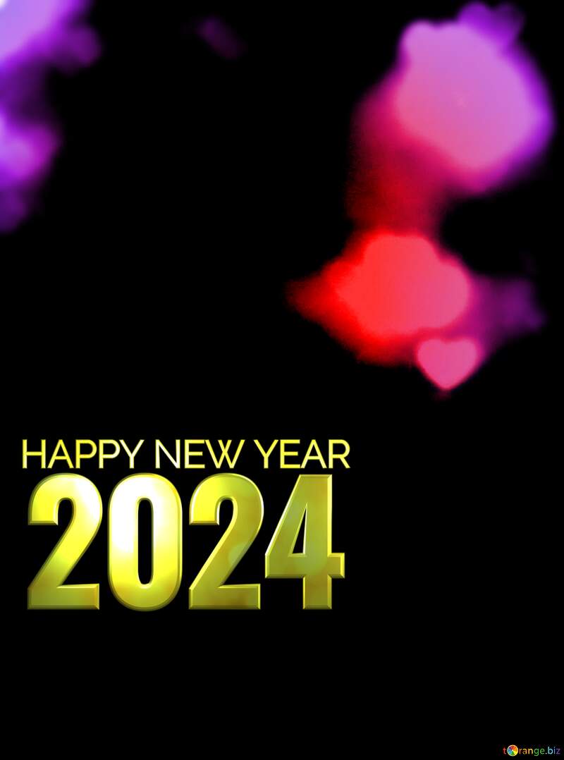 A dark background for card with hearts blue  happy new year 2024 №37855