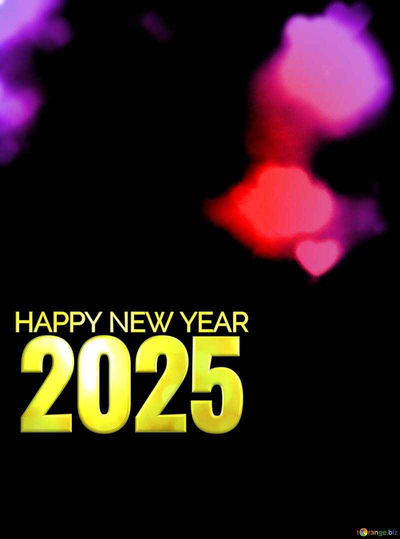 A dark background for card with hearts blue  happy new year 2025 №37855