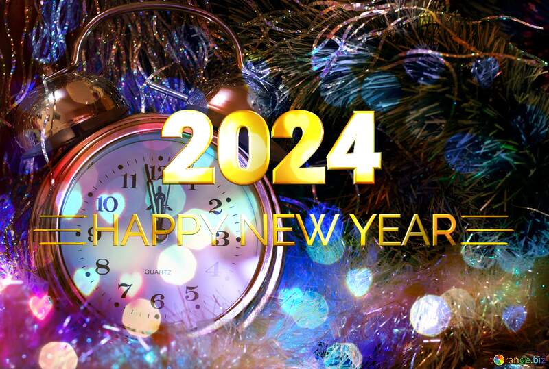 Winter Holiday night Card Background Happy New Year 2024 №6565