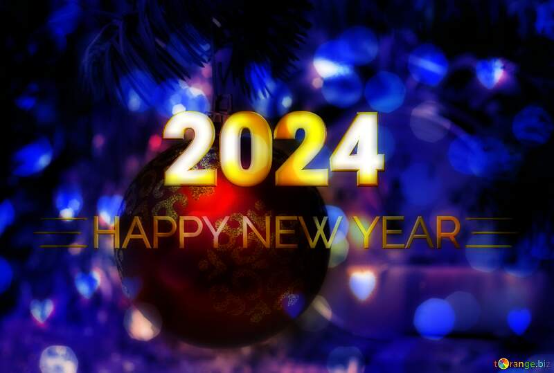 Dark Blue Background Bright Happy New Year 2024 №6928