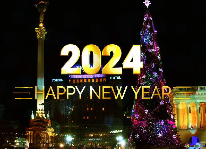 Download free picture Christmas Tree in the city Happy New Year 2024 on