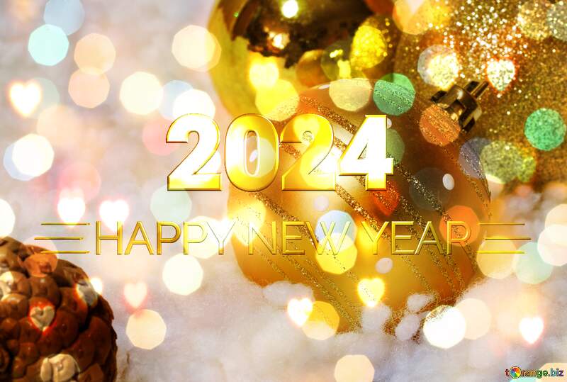 Christmas tree ball decorations. Happy New Year 2024 №6421