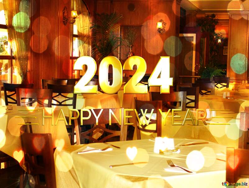 Restaurant Background Party Grill Happy New Year 2024 №6990