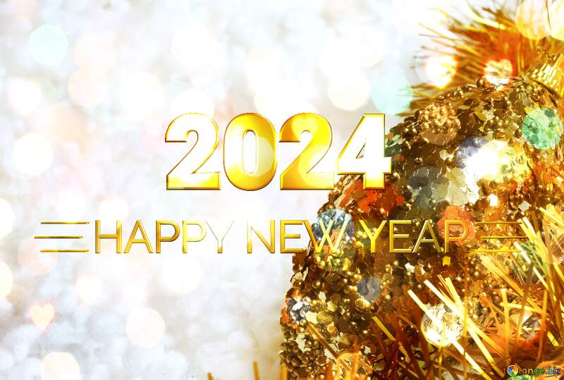 Gold bump. Card Holiday Happy New Year 2024 №6365