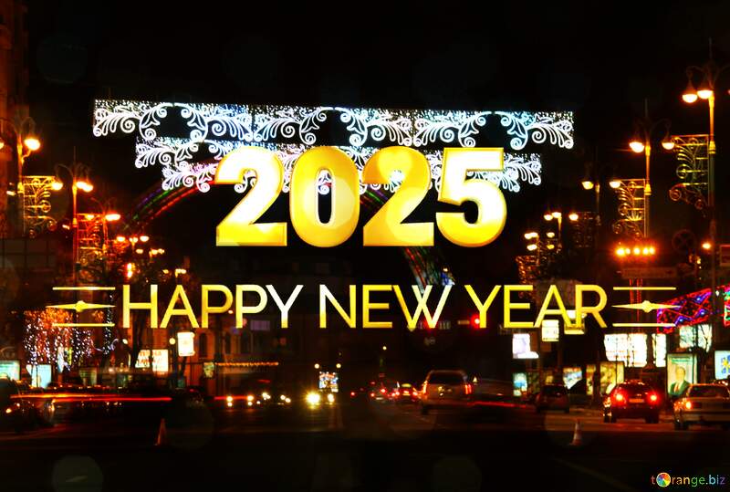 Christmas street lights Holiday Lights Happy New Year 2025 №3409