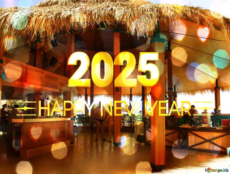 Bar at the beach. Party Happy New Year 2025 №7005