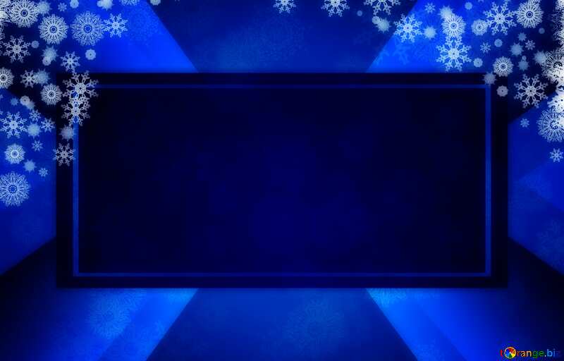 Blue Christmas background template design frame №40658