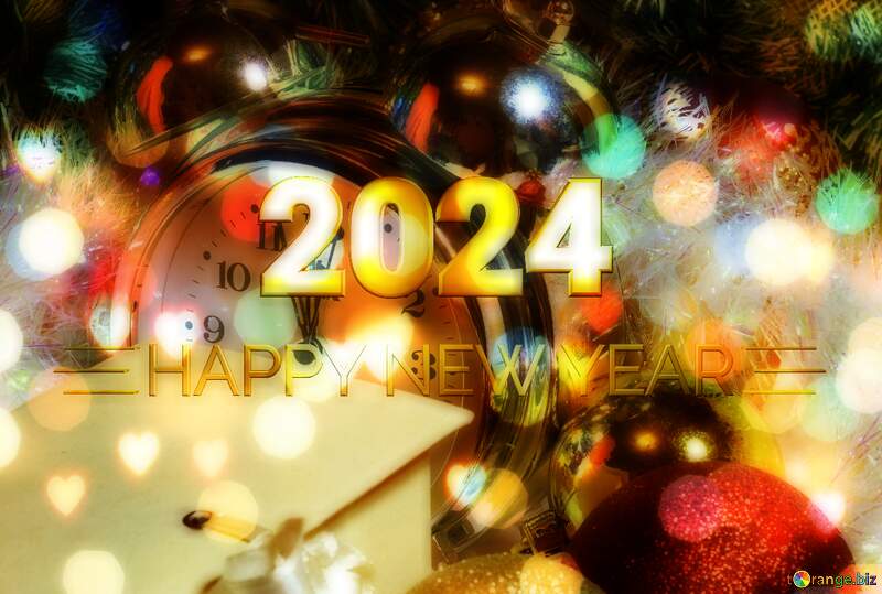 Background Bright Brilliant Card Happy New Year 2024 Gift №6417