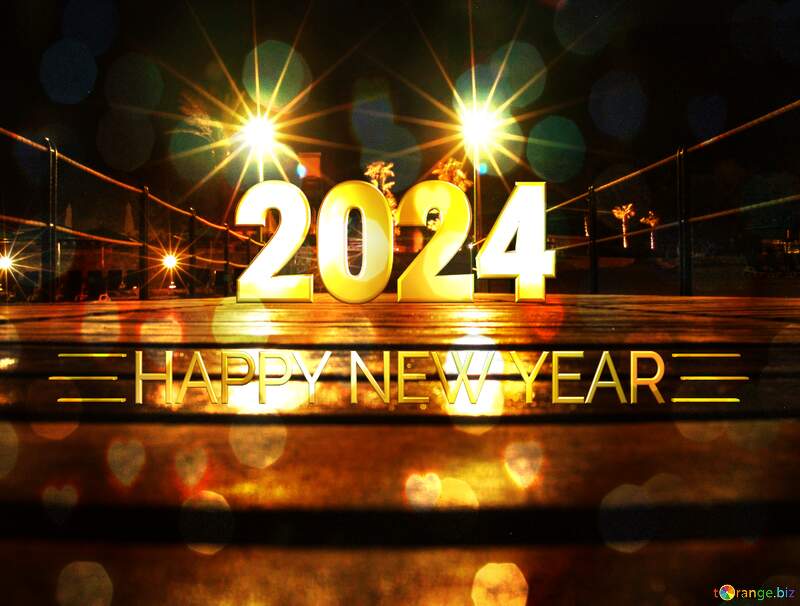 Night Bright Background Happy New Year 2024 №8518