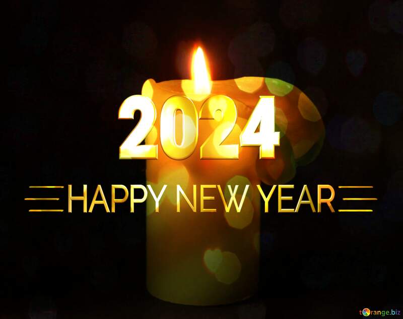 Lit candle Happy New Year 2024 №6180