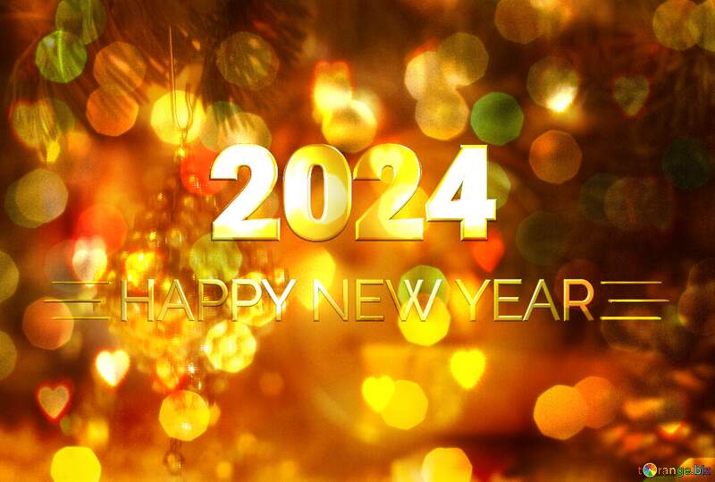 Retro Card Background Happy New Year 2024 №6910