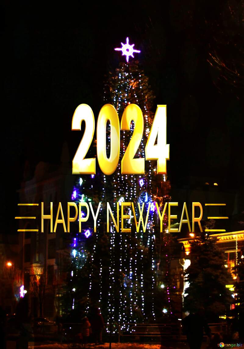 Urban christmas tree Happy New Year 2024 №3399