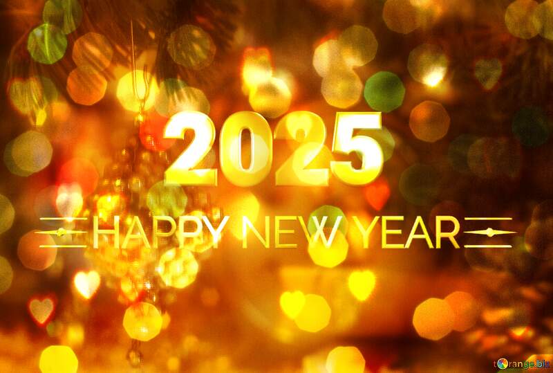 Retro Card Background Happy New Year 2025 №6910