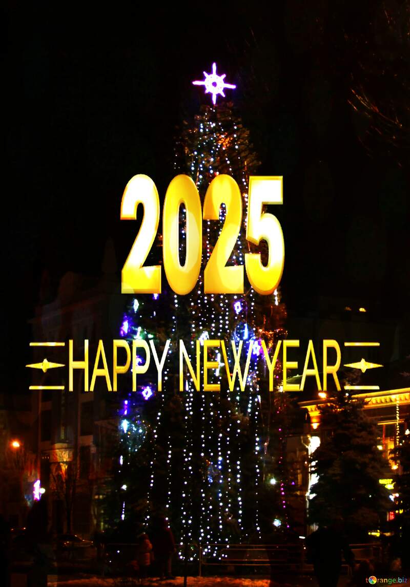 Download free picture Urban christmas tree Happy New Year 2025 on CCBY