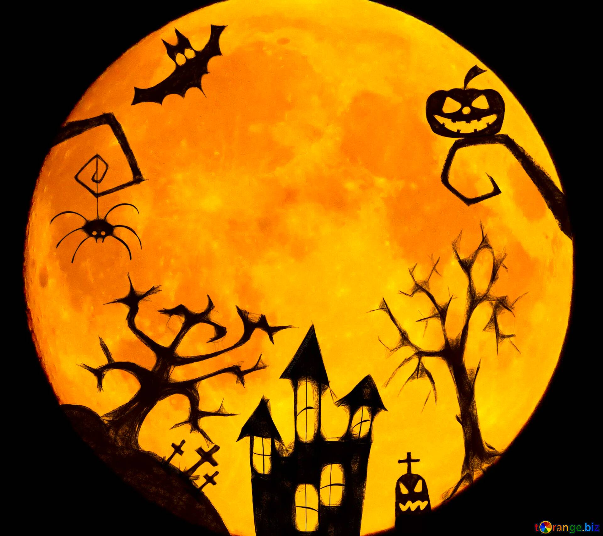 Download free picture Halloween clip art moon on CC-BY License ~ Free