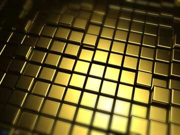 FX №213884 3d abstract gold metal cube background Blurring dark