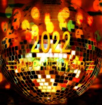 FX №213462 Disco ball lamp happy new year 2022 background