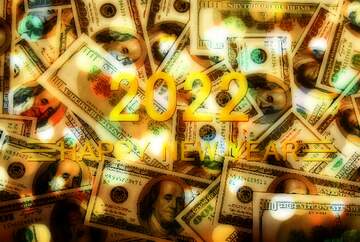 FX №213539 Dollars happy new year 2022 background