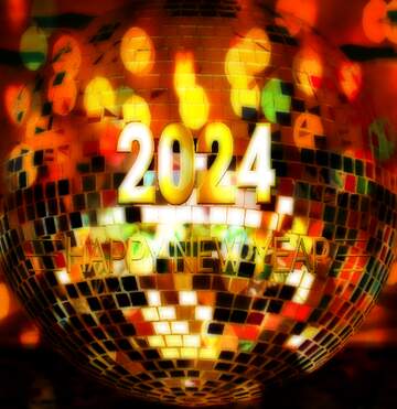 FX №213462 Disco ball lamp happy new year 2024 background