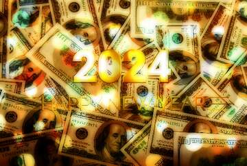 FX №213539 Dollars happy new year 2024 background