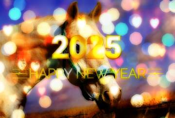 FX №213038 White Horse happy new year 2024 background