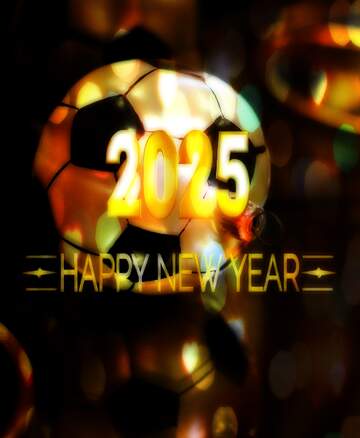 FX №213593 Christmas Decoration Soccer Ball happy new year 2024 background