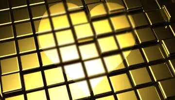 FX №213922 3d abstract gold metal cube background Banner Heart Geometric Rendering