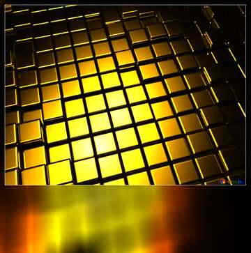 FX №213892 3d abstract gold metal cube background Blank Card Motivation