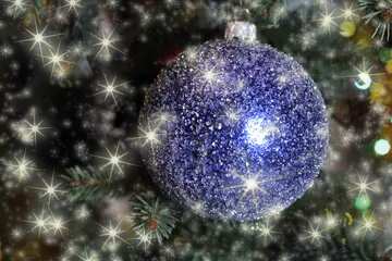 FX №213798 New Year`s Christmas Ball Background Bright Stars Pattern