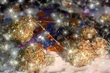FX №213801 New year golden Garland Holiday Christmas Stars Twinkling
