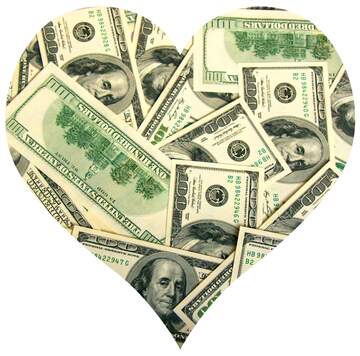 FX №213551 Dollars love heart shaped