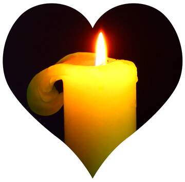 FX №213580 Burning candle heart shaped illustration