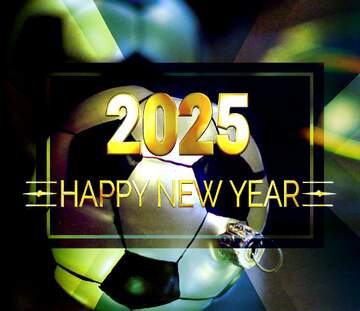 FX №213596 Christmas Decoration Soccer Ball happy new year 2025 background