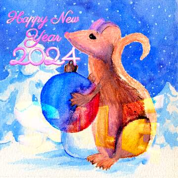 FX №213844 Chinese new year 2024 rat Christmas Sales Winter goods banner.