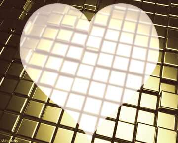 FX №213973 3d abstract gold metal cube background Futuristic Heart Love Shape
