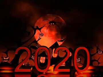 FX №213450 Halloween 2020  red metal digits