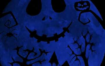 FX №213431 Halloween picture moon  blue