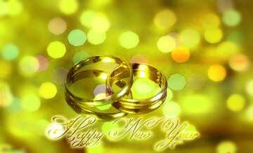 FX №213022 Engagement gold rings  Happy New Year inscription