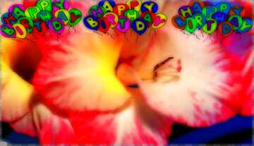 FX №213601 pink  flower happy birthday card